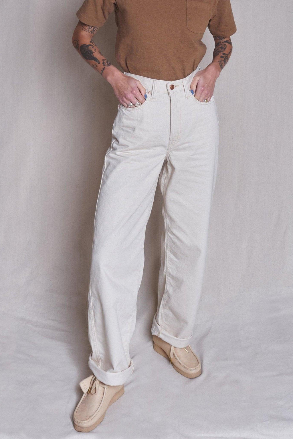 Godspeed 'Cloudkicker' Women's High-Rise Wide Leg Denim - Natural