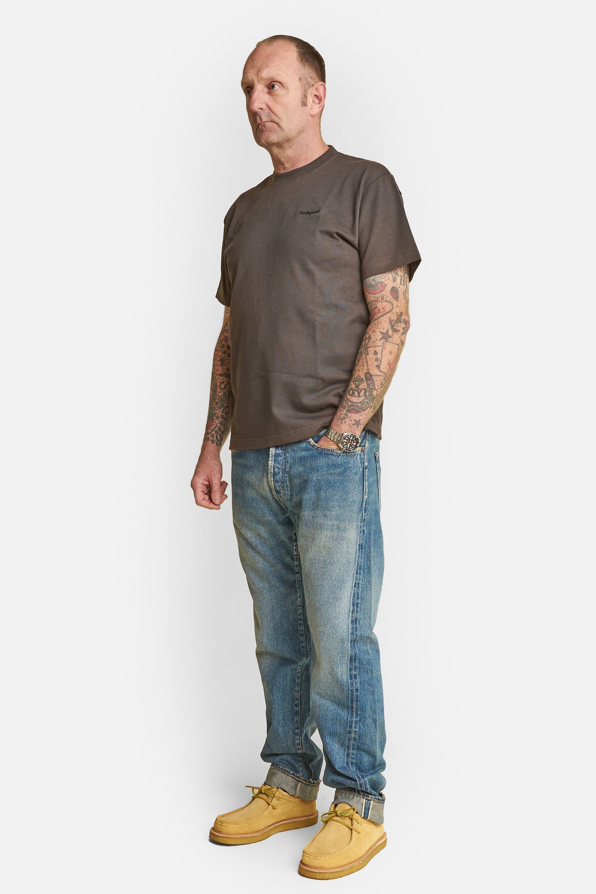 Tonal Mini Logo Heavyweight Organic T-Shirt - Vintage Black